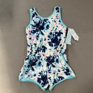 Cat & Jack Blue and Pink Tie-Dye Romper